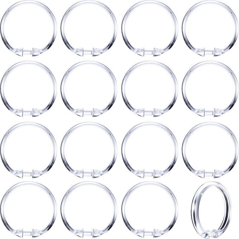 HESTYA 20 Pack Plastic Clear Round Shower Curtain Rings for Bathroom Shower Rod - Image 1